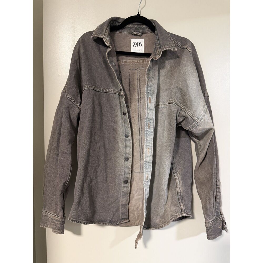 Zara Oversized Denim Shacket Medium Men